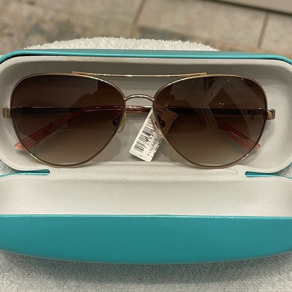 kate spade Accessories - Stylish Gold kate spade Aviator Sunglasses